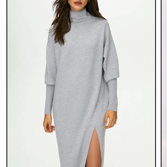Wilfred Dresses & Skirts - Aritzia- Wilfred mock-neck sweater dress with slit (Cyprie dress)